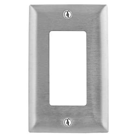 Hubbell Wall Plates and Box Cover, Number of Gangs: 1 Stainless Steel, Brushed Finish MPN:SSJ26