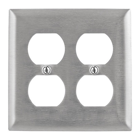 Duplex Opening Wall Plates, Number of Gangs: 2 Stainless Steel, Brushed Finish MPN:SSJ82