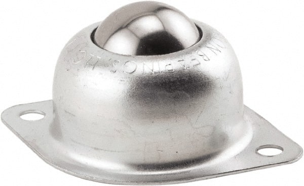 Ball Transfer: 25.4 mm Ball Dia, Stainless Steel, Oval Base MPN:BT-1CS/SS