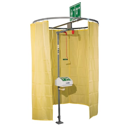 Privacy Curtain, Nylon, Steel, Yellow, For Use With, Safety Shower MPN:Curtain-PM