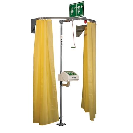 Privacy Curtain, Nylon, Steel, Yellow, For Use With, Safety Shower MPN:Curtain-WM
