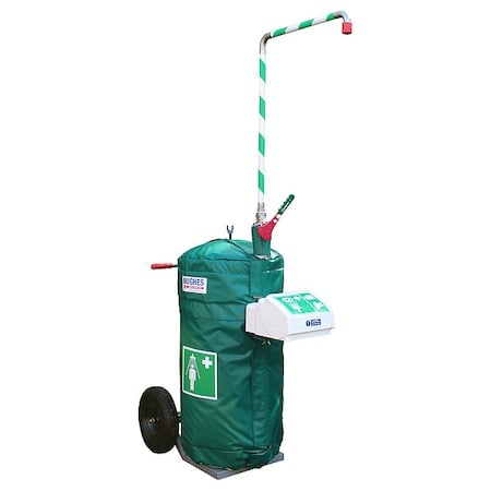 Portable Shower, 91 in H, Acrylic-Capped ABS Plastic Bowl, Green, Red, White MPN:J40K45G