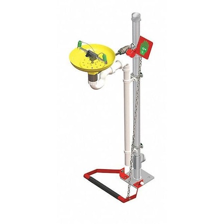 Plumbed Eyewash, Floor Mount, Plumbed, 45 1/2 in H., 12 5/12 in W MPN:75GP