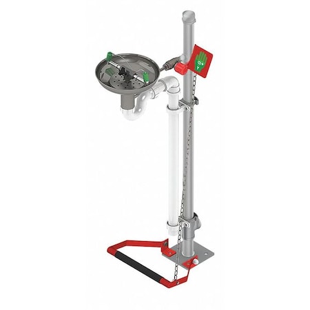 Plumbed Eyewash, Floor Mount, Plumbed, 45 1/2 in H., 12 5/12 in W MPN:85GSP