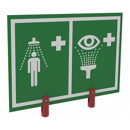 Safety Shower and Eye/Face Wash Sign, ES-BRAC-SIGN-H MPN:ES-BRAC-SIGN-H