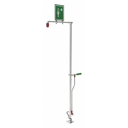 Drench Shower, Self-Draining, Floor Mount, Galvanized Pipes MPN:SD18G