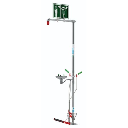 Combination Shower, Self-Draining, Stainless Steel Bowl, Floor Mount, Galvanized Pipes MPN:SD18G85G