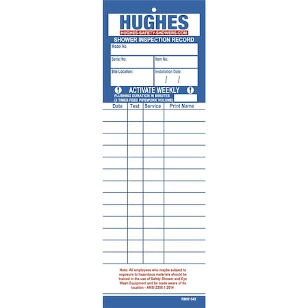 Equipment Inspection Record, Pack of 2 MPN:SERVICE-CARDS