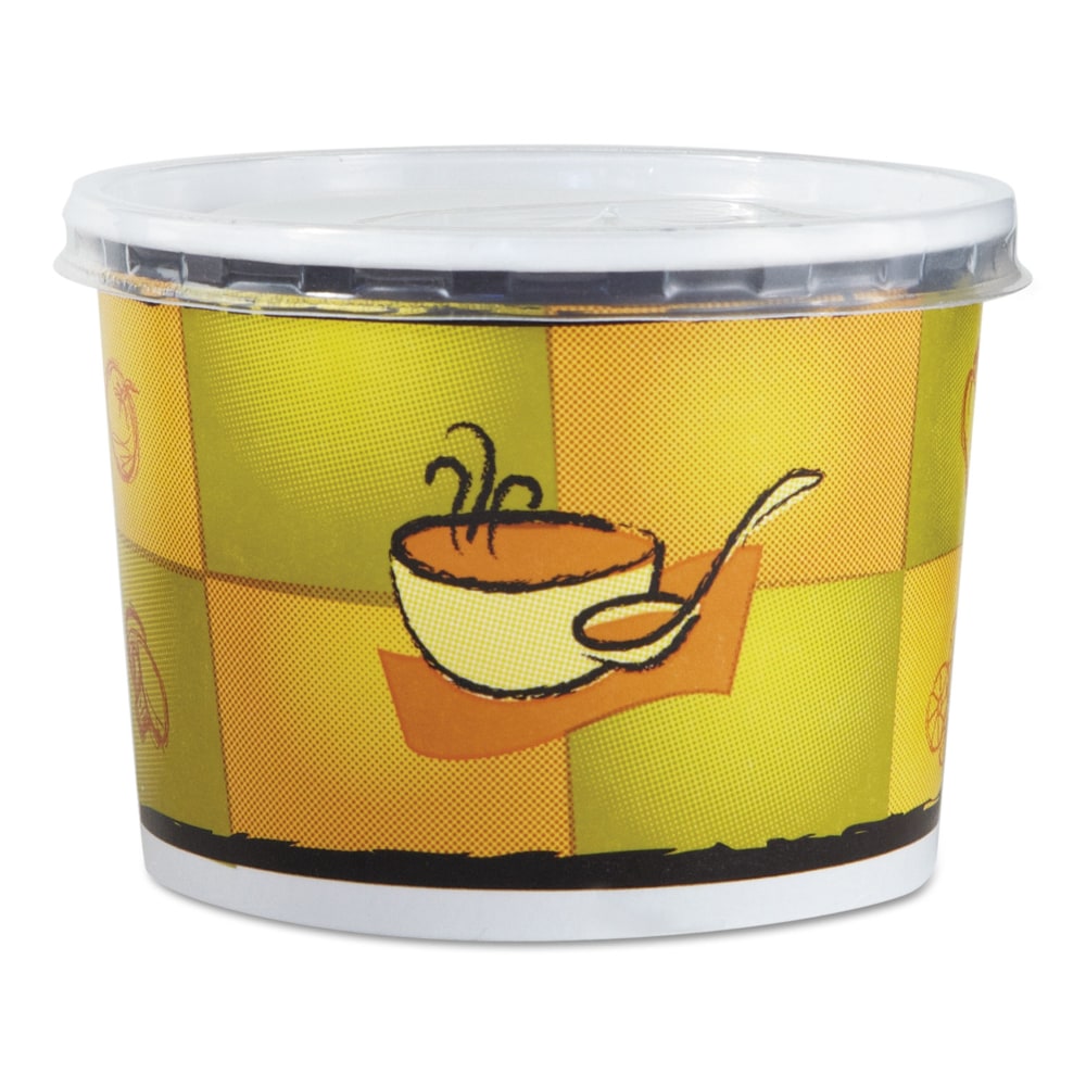 Chinet Paper Food Containers, With Lids, Streetside Squat, 12 Oz, Carton Of 250 Containers And Lids MPN:70412