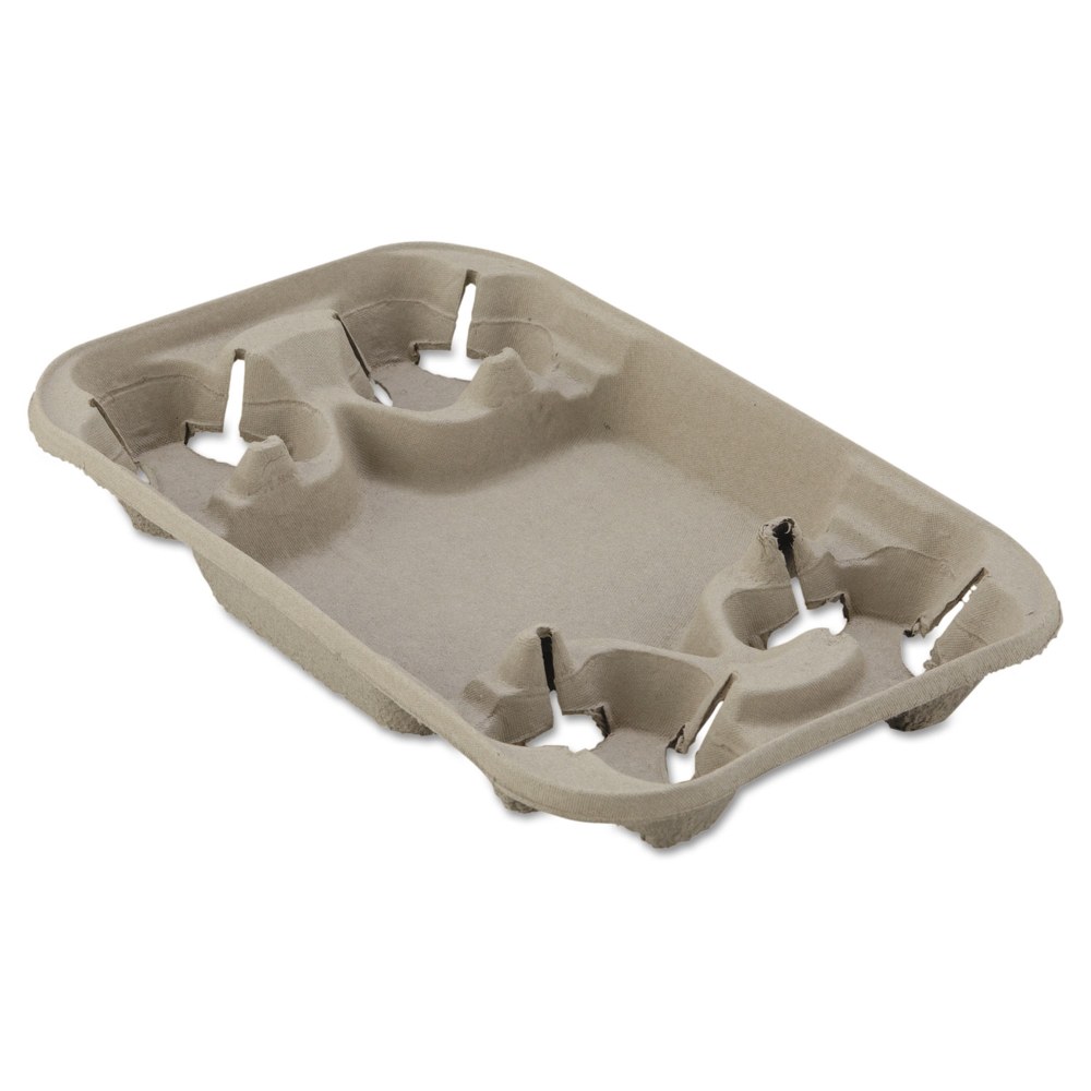 Chinet StrongHolder Molded Fiber Cup/Food Trays, 8 Oz To 22 Oz, 4 Cups, Beige, Case Of 250 Trays MPN:20969