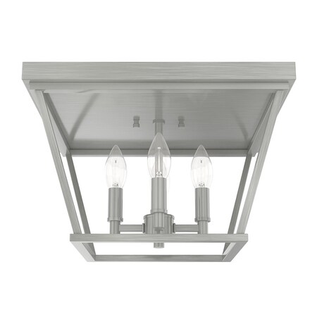 Flush Mount Light, Brushed Nickel, 120 V MPN:19076