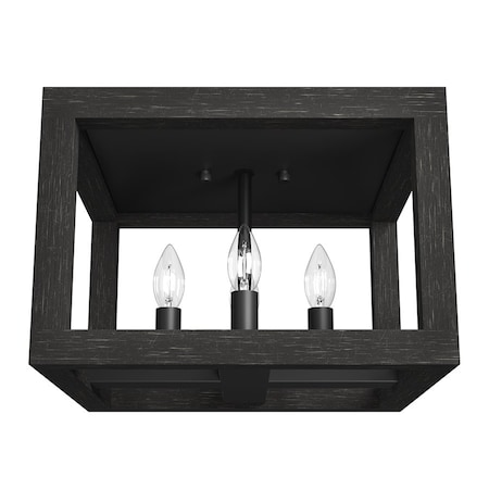 Flush Mount Light, Matte Black, 120 V, U MPN:19088