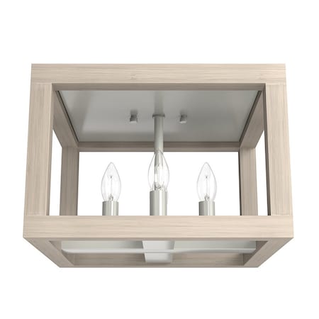 Flush Mount Light, Brushed Nickel, 120 V MPN:19089
