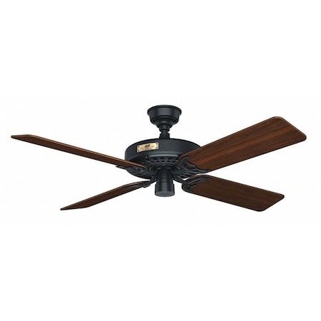 Indoor/Outdoor Ceiling Fan, 52 In Blade Dia, 5 Blades, 3 Speeds, 120, Black MPN:23838
