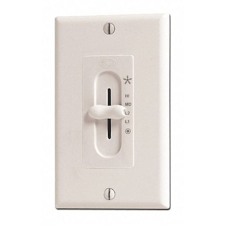 Fan Speed Control, White, Plastic, Wall MPN:27181