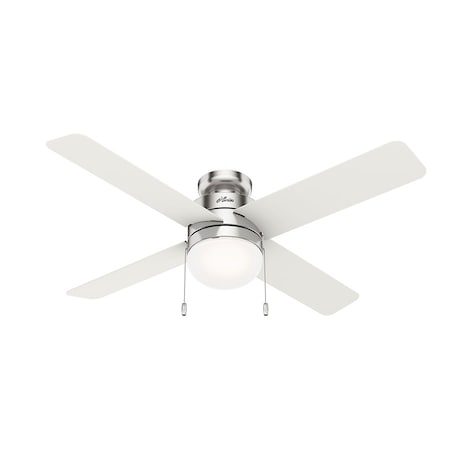 Ceiling Fan, Low Pro, 4 Blades, 3 Speeds, 120, Brushed Nickel MPN:50363