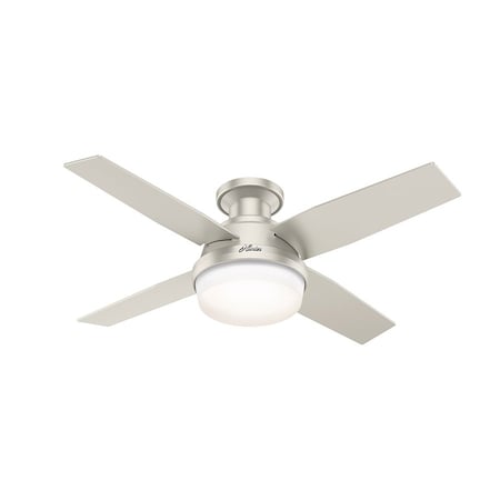 Ceiling Fan, 4 Blades, 3 Speeds, 120, Matte Nickel MPN:50398