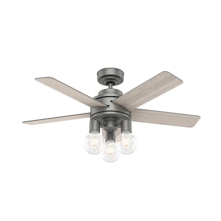 Ceiling Fan, 5 Blades, 4 Speeds, 120, Matte Silver MPN:50597
