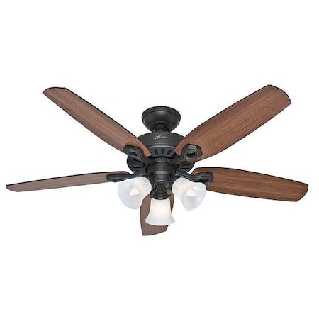 Decorative Ceiling Fan, 52 in Blade Dia, 5 Blades, 3 Speeds, 120V AC, New Bronze MPN:53238