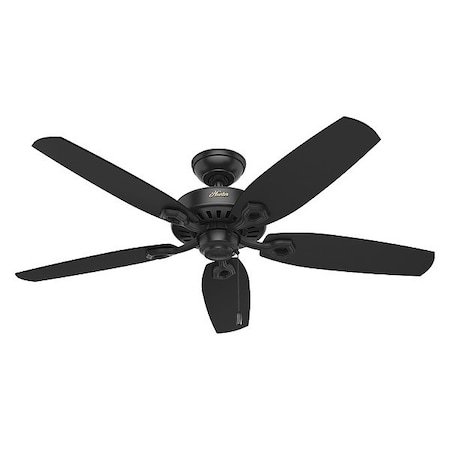 Decorative Ceiling Fan, 52 in Blade Dia, 5 Blades, 3 Speeds, 120V AC, Matte Black MPN:53243