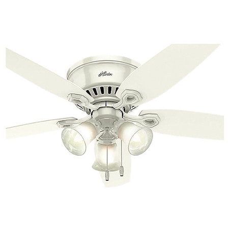 Decorative Ceiling Fan, 52 in Blade Dia, 5 Blades, 3 Speeds, 120V AC, Snow White MPN:53326