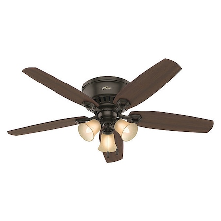 Decorative Ceiling Fan, 54 in Blade Dia, 5 Blades, Variable Speeds, 120V AC, New Bronze MPN:53327