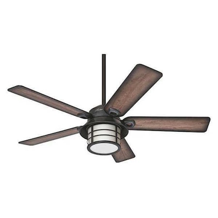 Decorative Ceiling Fan, 54 in Blade Dia, 5 Blades, Variable Speeds, 120V AC, Zinc MPN:59135