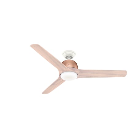 Decorative Ceiling Fan, 54 in Blade Dia, 3 Blades, 6 Speeds, 120, Satin Copper MPN:59425