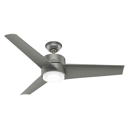 Decorative Ceiling Fan, 54 in Blade Dia, 3 Blades, 4 Speeds, 120V AC, Brushed Nickel MPN:59472