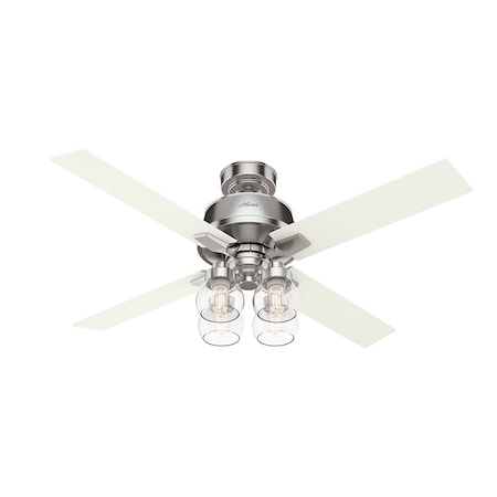 Ceiling Fan, 4 Blades, 4 Speeds, 120, Brushed Nickel MPN:59650