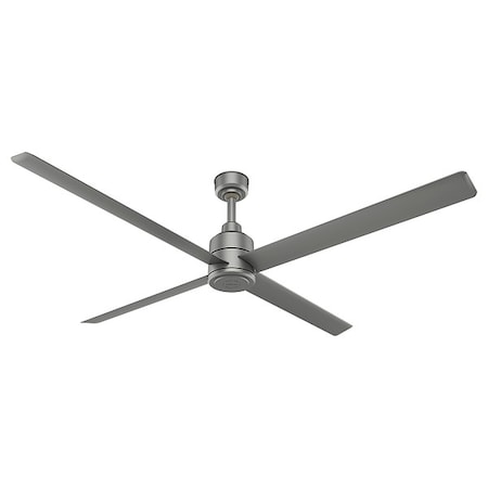 Commercial Ceiling Fan, 8 ft Blade Dia, 8 Speeds, 120V AC, Silver Polypropylene MPN:76288