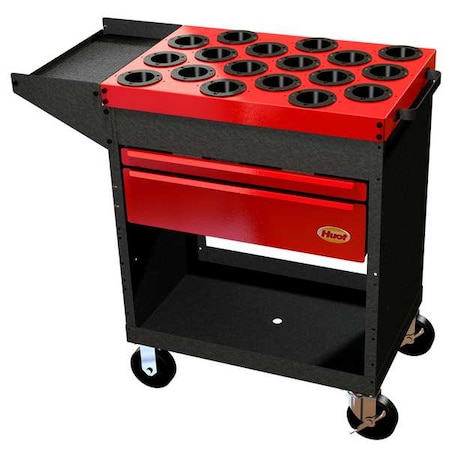 ToolScoot Tool Cart, Black/Red, Steel, 18 in D x 35 in H MPN:13655