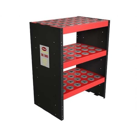 Tool Holder, 3-Shelf, Red, Steel, 27-1/2 in W x 18-1/2 in D x 36 in H MPN:13884