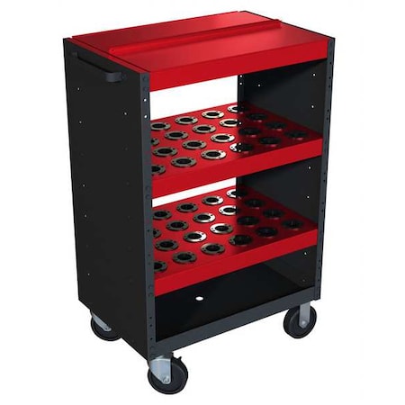 ToolScoot Tool Cart, 0 Drawer, Black/Red, Steel, 18-1/2 in D x 42-1/4 in H MPN:14940
