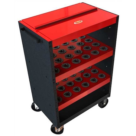 ToolScoot Tool Cart, Black/Red, Steel, 18-1/2 in D x 42 in H MPN:14984