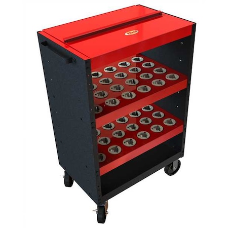 ToolScoot Tool Cart, Black/Red, Steel, 18 in D x 42 in H MPN:14986