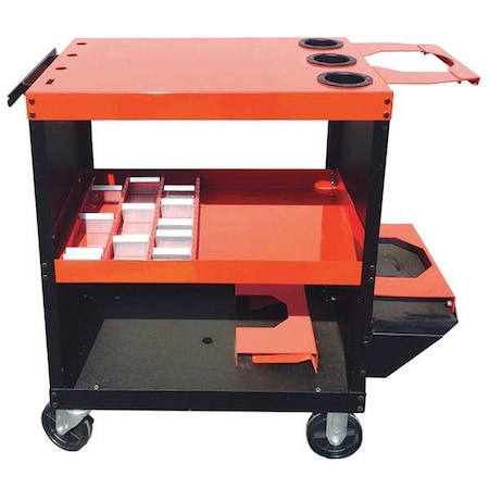 Welding Cart, Casters, 35 in H, Red MPN:77400