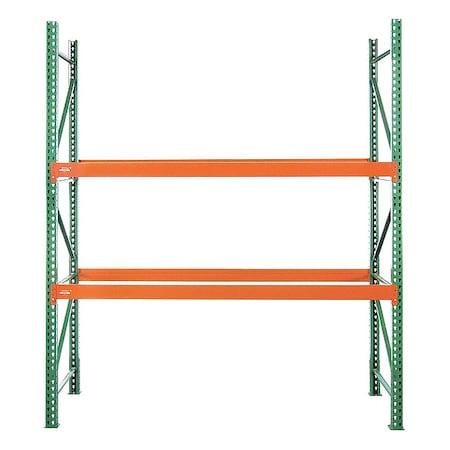 Pallet Rack Starter Unit, 8 ft H, 102 in W, 48 in D, Green/Orange MPN:184809643096S