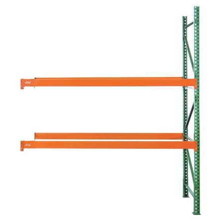 Pallet Rack Add-On Unit, Teardrop, Roll Formed Style, 8 ft H, 123 in W, 48 in D, Green/Orange MPN:184809643120A