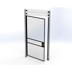 Husky Rack & Wire™ Welded Wire Security Partition Swing Door HLSO 4'W x 8'H Black V220408-091