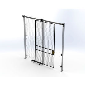 Husky Rack & Wire™ Welded Wire Security Partition Slide Door 4'W x 8'H Black V540408