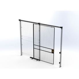 Husky Rack & Wire™ Welded Wire Security Partition Slide Door 5'W x 8'H Black V540508