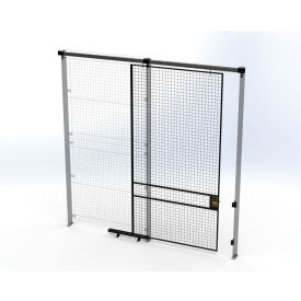 Husky Rack & Wire™ Welded Wire Security Partition Slide Door 5'W x 10'H Black V540510