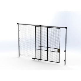Husky Rack & Wire™ Welded Wire Security Partition Slide Door 6'W x 8'H Black V540608