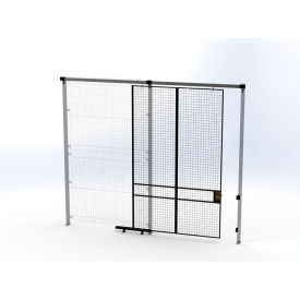 Husky Rack & Wire™ Welded Wire Security Partition Slide Door 6'W x 10'H Black V540610