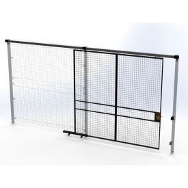 Husky Rack & Wire™ Welded Wire Security Partition Slide Door 8'W x 8'H Black V540808