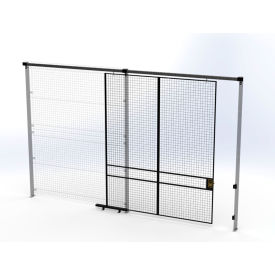 Husky Rack & Wire™ Welded Wire Security Partition Slide Door 8'W x 10'H Black V540810
