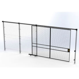 Husky Rack & Wire™ Welded Wire Security Partition Slide Door 10'W x 8'H Black V541008