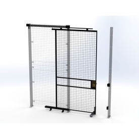 Husky Rack & Wire™ Welded Wire Security Partition Tunnel Slide Door 4'W x 8'H Black V590408