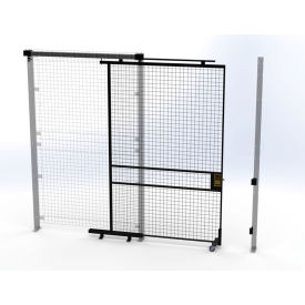 Husky Rack & Wire™ Welded Wire Security Partition Tunnel Slide Door 5'W x 8'H Black V590508